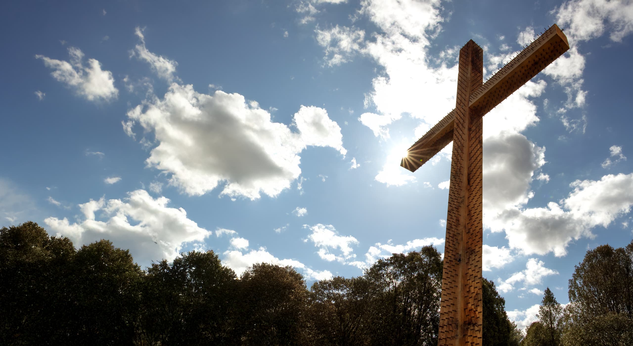 The cross in the agape gardens of Servant's Oasis.